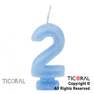 VELA NUMERO 2 CELESTE CON GIBRE HS2876-2 x 1